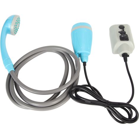 Ensemble de douche portable d'extérieur, rechargeable par USB, avec pompe à eau, bleu (1/5)
