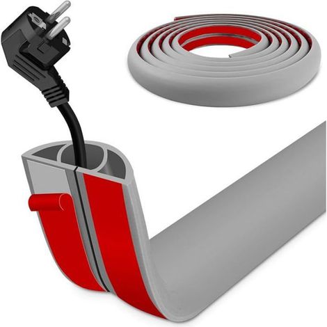 1x Goulotte passe câble, 30mm, PVC, Anti-trébuchement, Sol et mural, Maison et bureau (1/5)