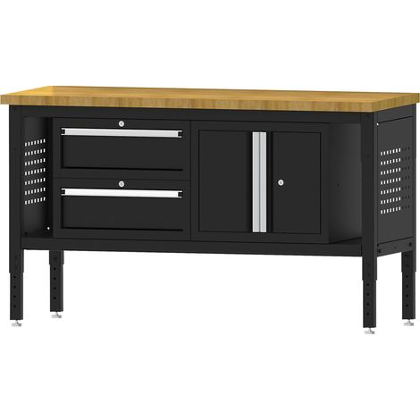 FRANKEL kaiserkraft, Établi BLACKLINE, avec 2 tiroirs, armoire (1/2)