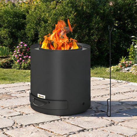 Brasero preto en aço 45 x 45 x 42 cm (1/5)