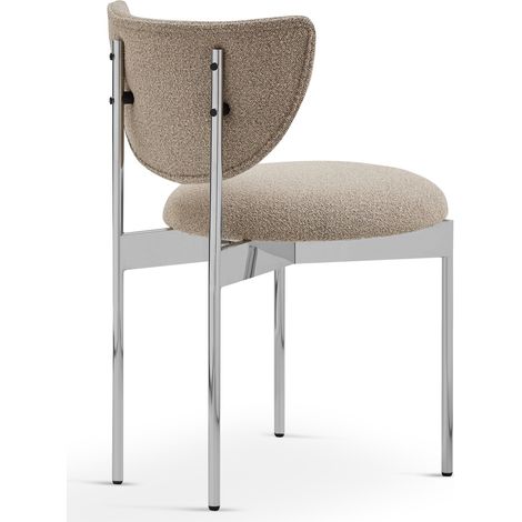 Set de 2 sillas de comedor estilo escandinavo en tejido y metal, 78x60x56 cm (1/4)