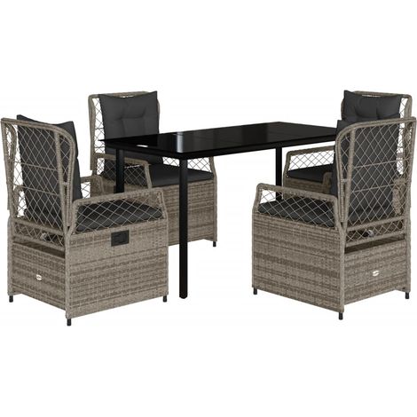 Maison Exclusive - Set comedor de jardín 5 piezas con cojines rat (1/5)