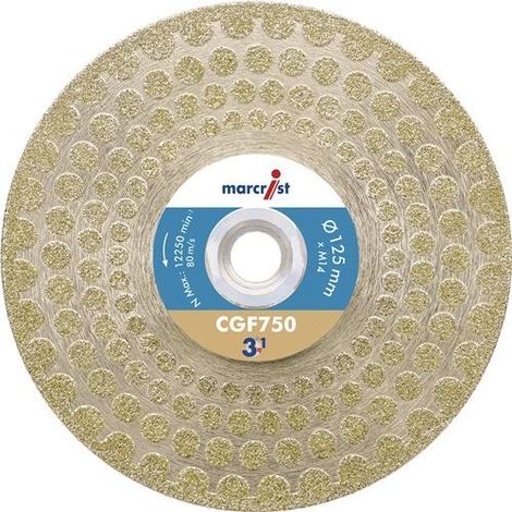 Disque diamanté pour la coupe/le meulage CGF750 D.125mm M14 Seg.-H.68.5mm Seg.-S.2.8mm (1/5)