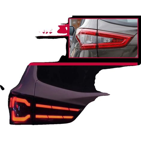 Gruppo ottico posteriore, tecnologia LED, compatibile con Nissan Qashqai, grigio scuro (1/2)