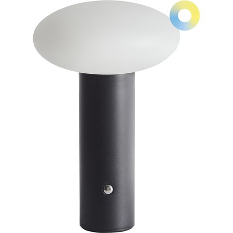 Lampe de Table Moderne en Fer PE Lumière LED Intérieur Sans Fil Champignon Noir Buayan (1/5)