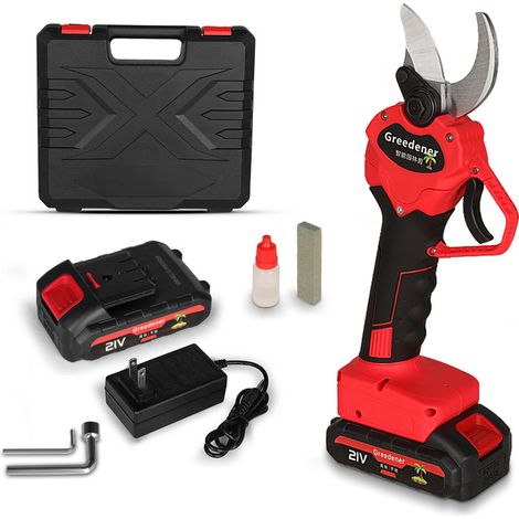 Sécateur électrique avec 2 Batteries de 2000mAh avec verrouillage de sécurité, sécateur électrique sans fil pour vergers, jardins et fermes (1/4)