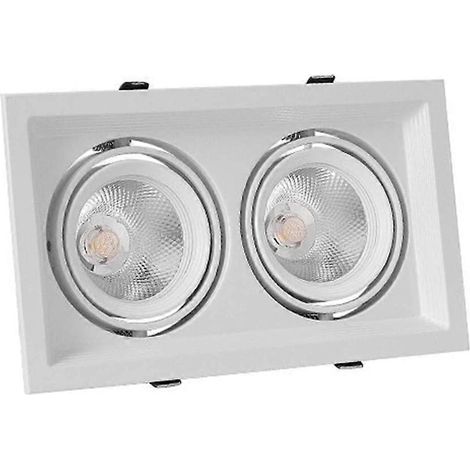 Spot encastré LED carré pour plafond incliné, rotation à 45°, montage encastré, blanc 4000K, 24W