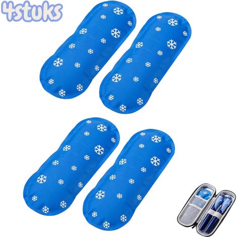 Lot de 4 - Poches de glace - Poches de gel d'insuline - Poches de glace isothermes - Bleu - 18 x 6,5 cm (1/5)