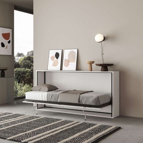 Letto Singolo a Scomparsa Salvaspazio Orizzontale Kando H97 cm Bianco (1/5)