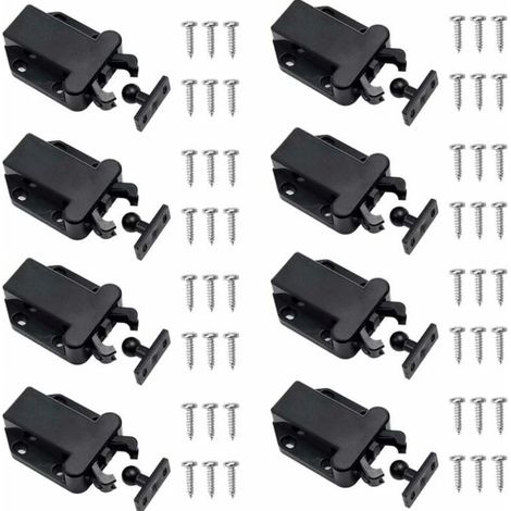 8 Pièces Loquets à Libération Tactile, Loqueteau Pousse Lache Loquets de Porte Non Magnétiques pour Placard Meubles Porte (1/5)