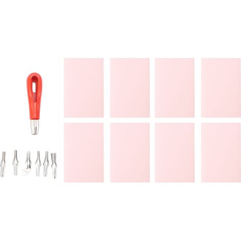 Kit de fabrication de timbres, blocs de sculpture en caoutchouc rose, coupe-linoléum, outils de linogravure pour l'impression en bloc, fournitures de fabrication d'impression 8 pièces (1/5)