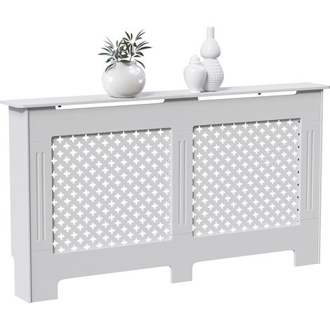 Oxford Radiator Cover MDF Modern Cabinet Grill, White, Large