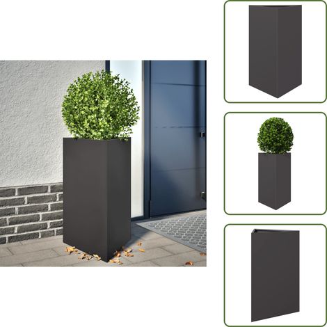 Jardinière noir triangulaire 50x43x75 cm acier - Jardinière - Jardinières - Jardinière D'extérieur - Jardinière De Patio (1/5)