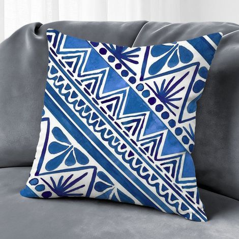 Housse de coussin imprimé carreaux rustique, décoration maison,40×40cm (1/5)