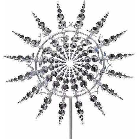 Wind Spinner Für Garten, Wind Skulpturen Spinner, Dynamische 3D Windmühle, Mit Metall Garten Pfahl, Gartenarbeit Plug Wind Spinner Dekor Für Hof, Garten, Außen