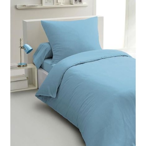 2-piece duvet set - HOME LINGE PASSION - HP72068 - 82 g microfibre - 140 x 200 cm - Sky blue (1/2)