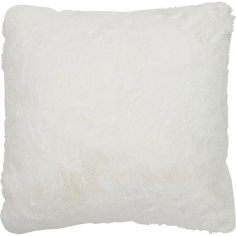Coussin Imitation Fourrure "Cutie" 45x45cm Blanc (1/4)