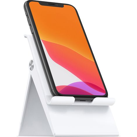 Faltbarer Telefon- und Tablet-Ständer mit einstellbarer Höhe, weiß (1/5)