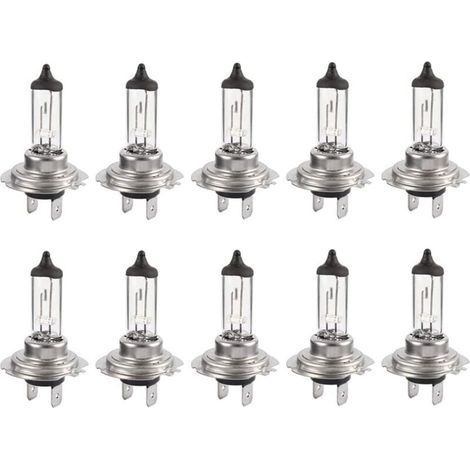 10pcs Ampoule halogène Led 12V H7 55W, Durable Ampoule blanche chaude Feux de route/feux de croisement pour voiture (1/5)