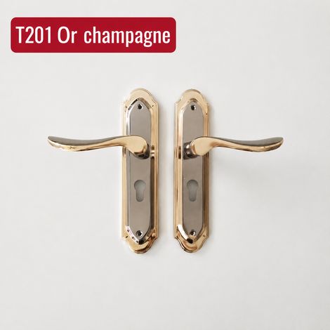 Serrure mécanique à poignée T201 finition or canon pour porte intérieure en bois t201 1 kg – Livraison gratuite