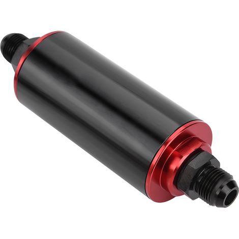 Filtre à carburant inline aluminium 100 microns AN8 haute performance noir pour voiture et camion essence (1/5)