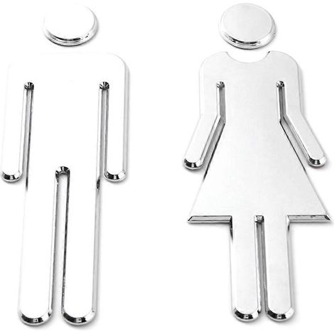 Toilettentürschild Herren Damen Toilette Schild Gästetoilette Schild 12 cm--