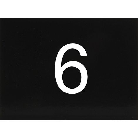 Nummernschild selbstklebend, 40 x 30 mm, Type 6, Kunststoff schwarz glänzend