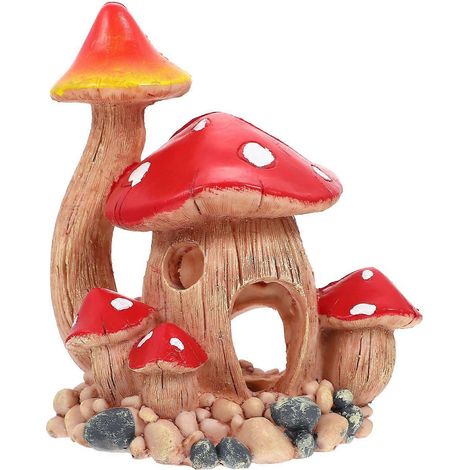Aquarium décoratif en forme de grotte à crevettes, maison champignon, décor pour aquarium (1/4)