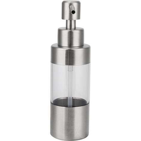 Flacon distributeur manuel transparent de savon et de lotion pour les mains, en plastique ABS et acier inoxydable, pour salles de bains (1/5)