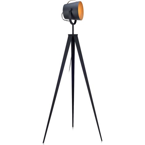 Lampada da terra LED moderna treppiede nero oro Teamson Home VN-L00020-EU (1/5)