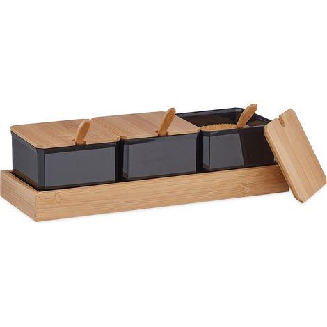 Recipiente para especias con cuchara y tapa