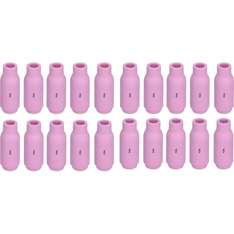 Paquete de 20 boquillas TIG de alúmina con copa de cerámica, lente de protección de gas, consumibles para antorcha de soldadura 10N49 5