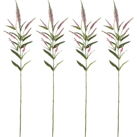 【Rose Red】Set mit 4 künstlichen Salbeizweigen im rustikalen nordischen Stil, Heimdekoration, künstliche Plastikblumen, Blumenkunst (1/2)