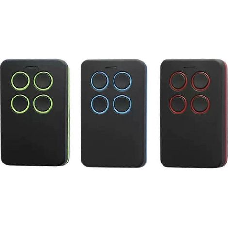 Lot de 3 télécommandes multifréquences pour porte de garage (280 MHz - 868 MHz) avec code variable et fonction clone. (1/5)