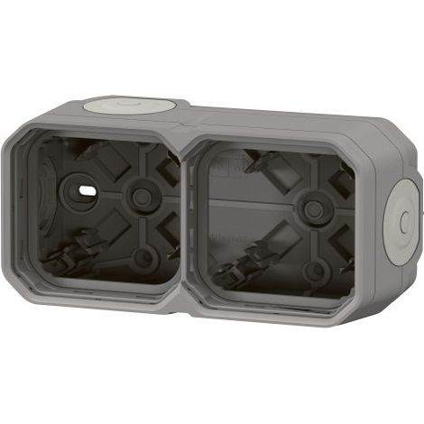 Legrand 070051 Surface-mounted box for 2 horizontal or vertical plexo outlets - gray