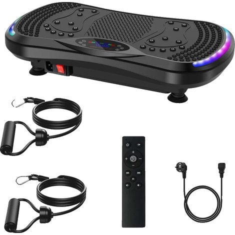 Plataforma vibratoria, 200 niveles de velocidad, 9 modos de vibración, color negro. (1/2)