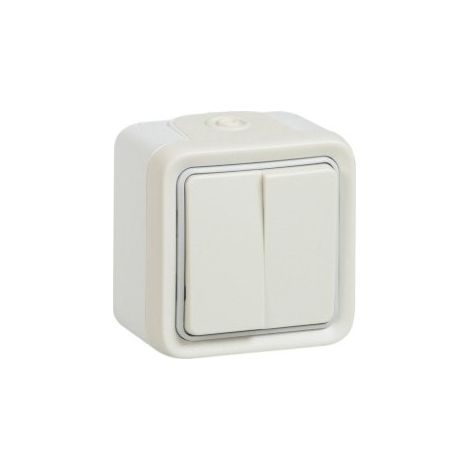 Legrand 069916 Double white surface-mounted two-way switch, complete with Plexo