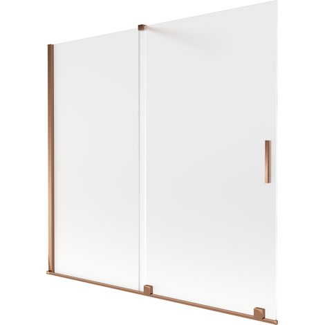 Mexen Velar paroi de baignoire coulissante 2 panneaux 170 x 150 cm, givré, or rose - 896-170-000-31-60 (1/2)