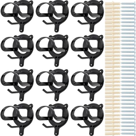 Lot de 12 Supports pour Bride de Cheval, Porte-bride Mural avec Tube d'Expansion et Vis, pour Les Selles, Les Stalles, le Stockage des Cordes (1/5)