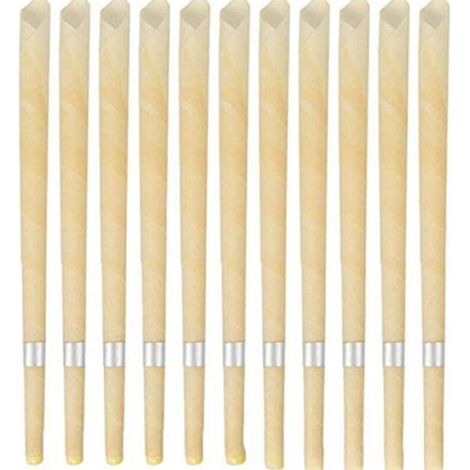Bougies d'oreille en cire d'abeille – Lot de 12 pièces – Longueur 22cm – Aide à éliminer le cérumen naturellement (1/4)