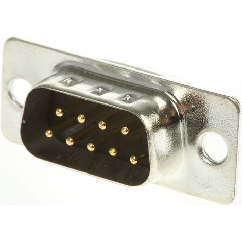 Connecteur Sub-D RS PRO 9 voies Mâle Traversant Droit (1/2)