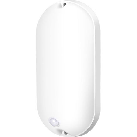 AGE Plafonnier LED ovale 20 W, capteur de détection humaine, intérieur et extérieur - Blanc (1/4)
