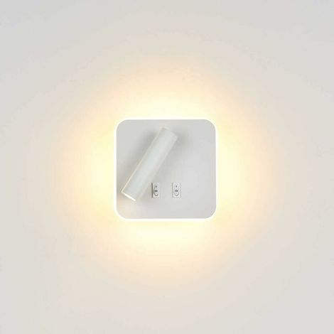 Feux de chevet Lampe murale hôtel intérieur Lumières mural lit Lampe murale couloir avec interrupteur (12W blanc/blanc chaud) [Classe énergétique A+] (1/5)