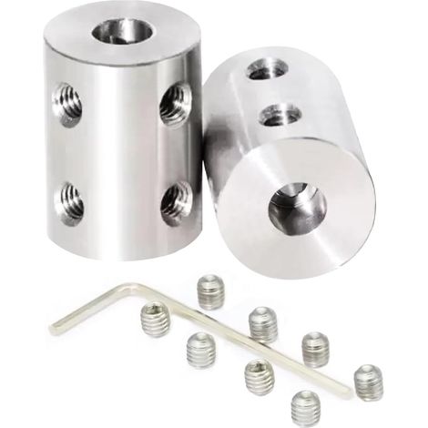 2 Pièces 12mm à 12mm Coupleur Rigide, L25 x D20 Coupleur D'arbre à Vis De Blocage Connecteur De Moteur Acier Inoxydable Pour Imprimantes 3D, Accessoires De Moteur (1/5)