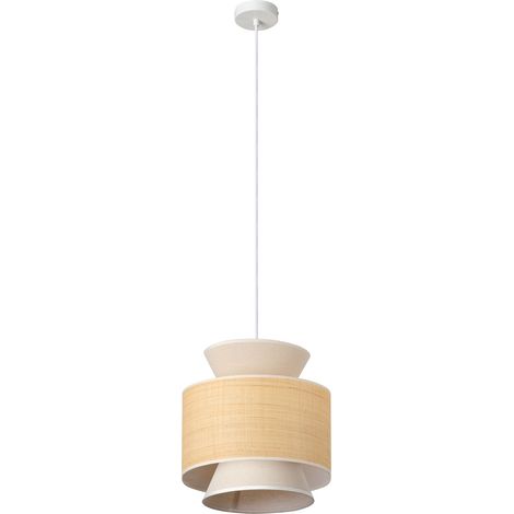 OSRAM Suspension conique DECOR Wrap E27 Beige diamètre 350mm, raphia et bast avec lin pour style bohème (1/5)