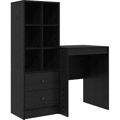 Maison Exclusive - Schreibtisch mit Schubladen 2 pcs Schwarz Eich