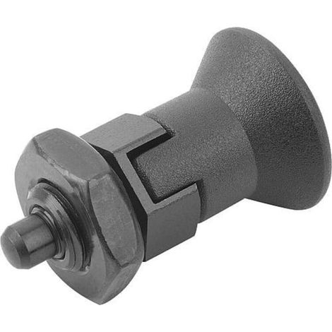 KIPP Arretierbolzen GR.9 D1=M06X0,75 D=3 Form D mit Rastnut Kontermutter ku. (1/3)