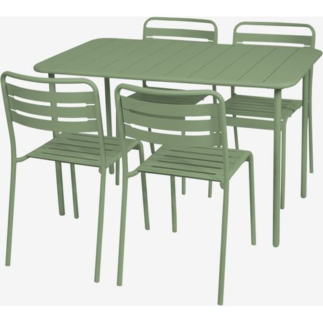 Mesa de jardín metal 4 sillas (1/5)