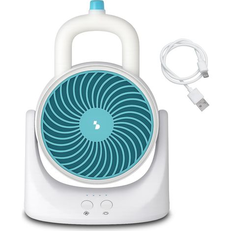 Mini Ventilateur USB avec Éclairage LED, Climatiseur de Table Portable avec 3 Vitesses, Contenitori Ghiaccio, Inclinazione Regolabile, pour la Maison et le Bureau (1/5)