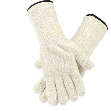 1 Paar Grillhandschuhe, hitzebeständig, Universalgröße – Ofenhandschuhe, hitzebeständig bis 500 °C, Ofenhandschuhe zum Grillen, Backen, für den Kamin, Schweißerhandschuhe, von DEBUNS (1/5)